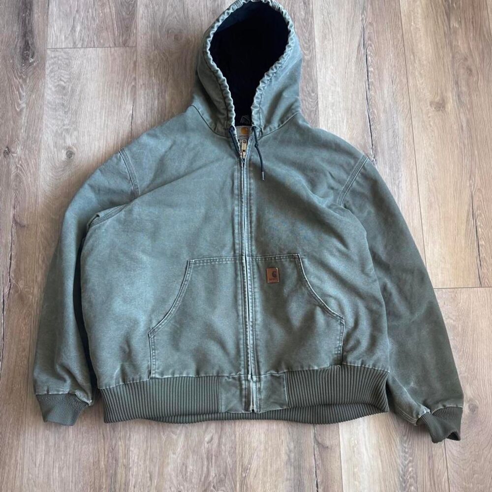 Carhartt Men's Green and Khaki Jacket